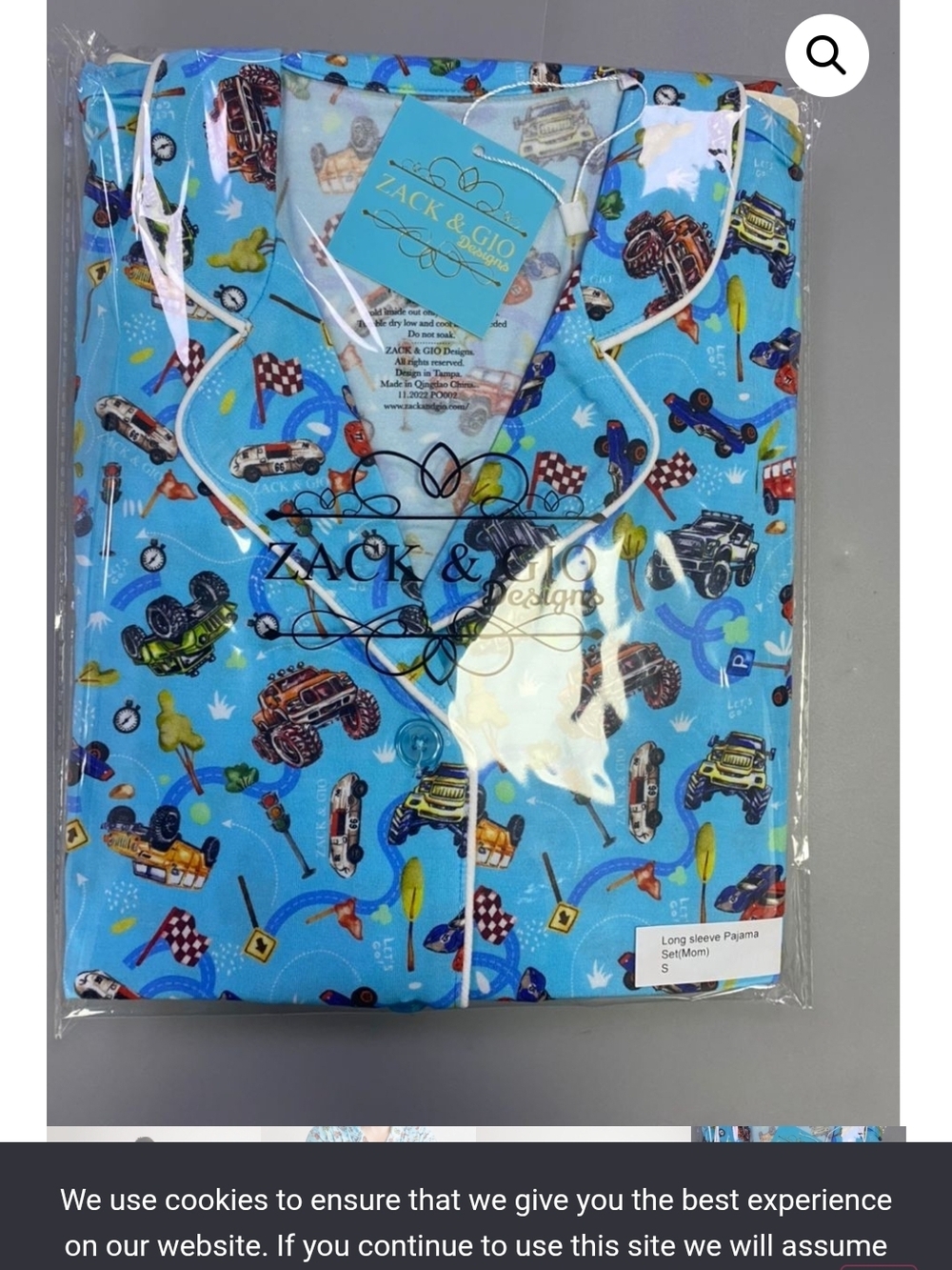 Women’s Blue Racing Print Long Sleeve Pajama Set
